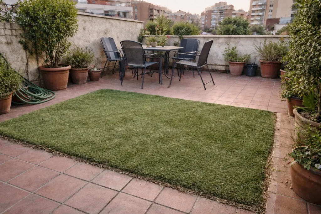 instalacion cesped artificial terraza madrid atico